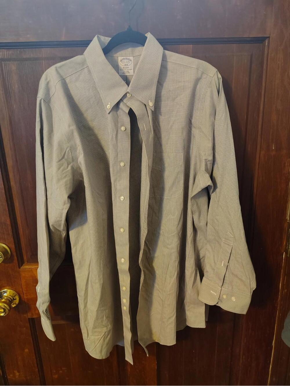 Brooks Brothers Regent Button Down Shirt Men Size 17.5 - 4/5 Blue LongSleeve